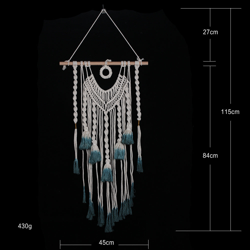 Large bohemian macramé wall hanging 45x85cm handmade cotton tapestry