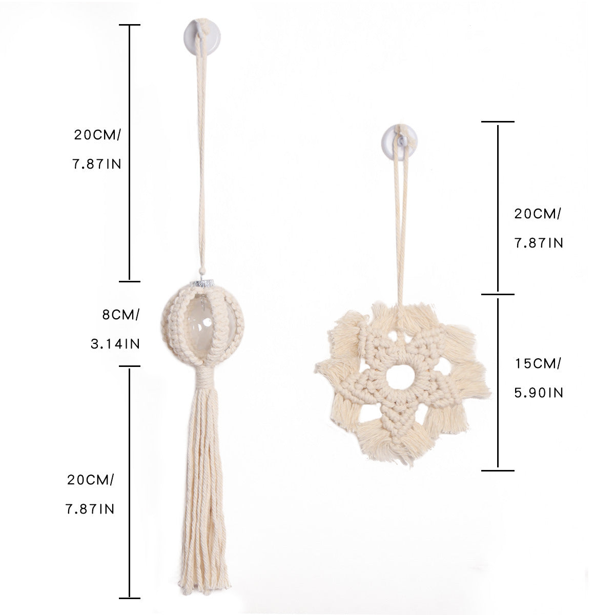 Handmade Macramé Ornament – Boho Woven Snowflake with Tassel