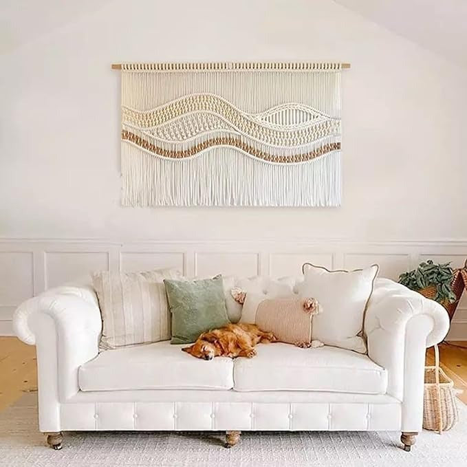 Handmade macramé wall hanging - Large Boho wall art - 110x80cmm - Woven tapestry decor
