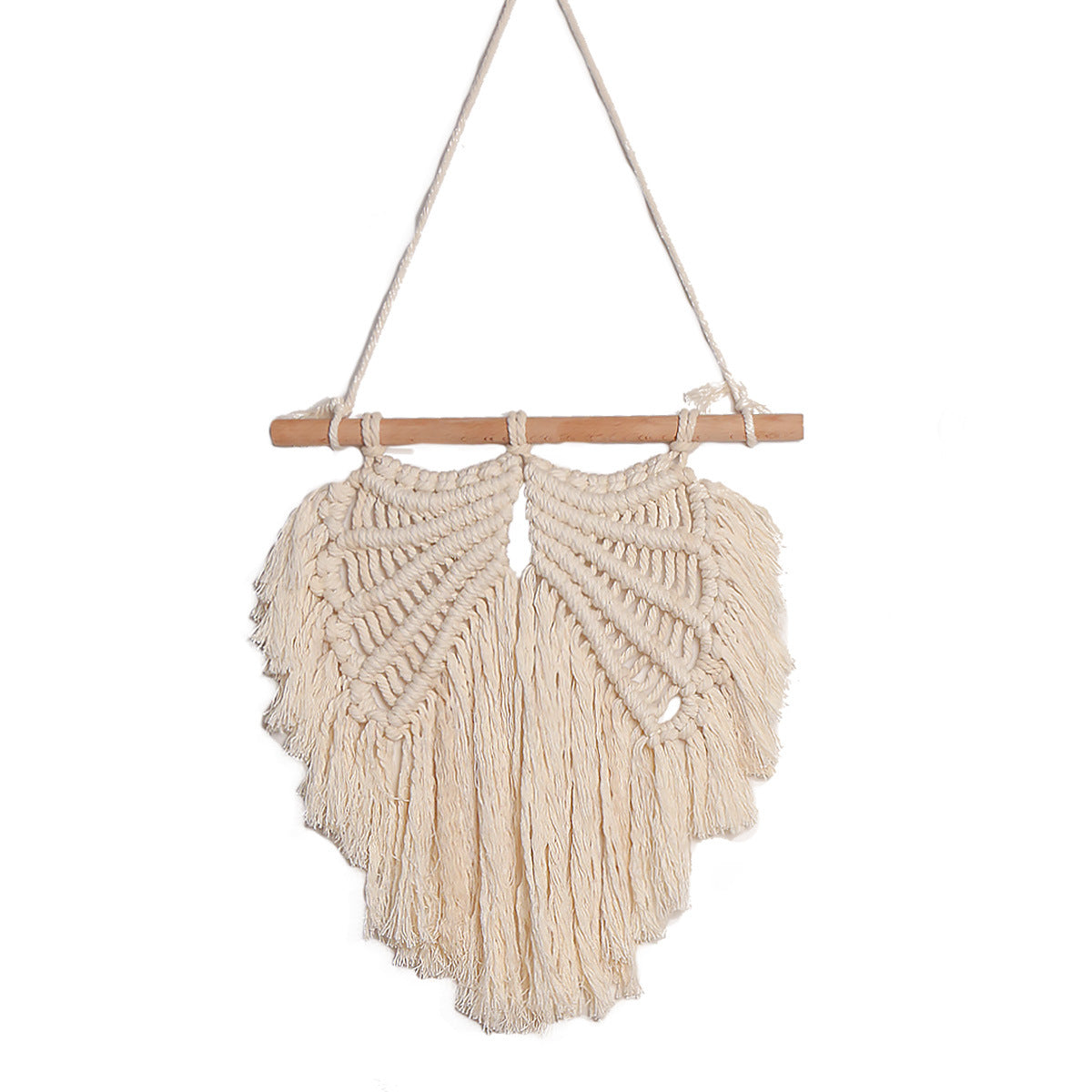 Handmade Macramé Leaf Wall Hanging – Boho Woven Tapestry Décor (30×35 cm)