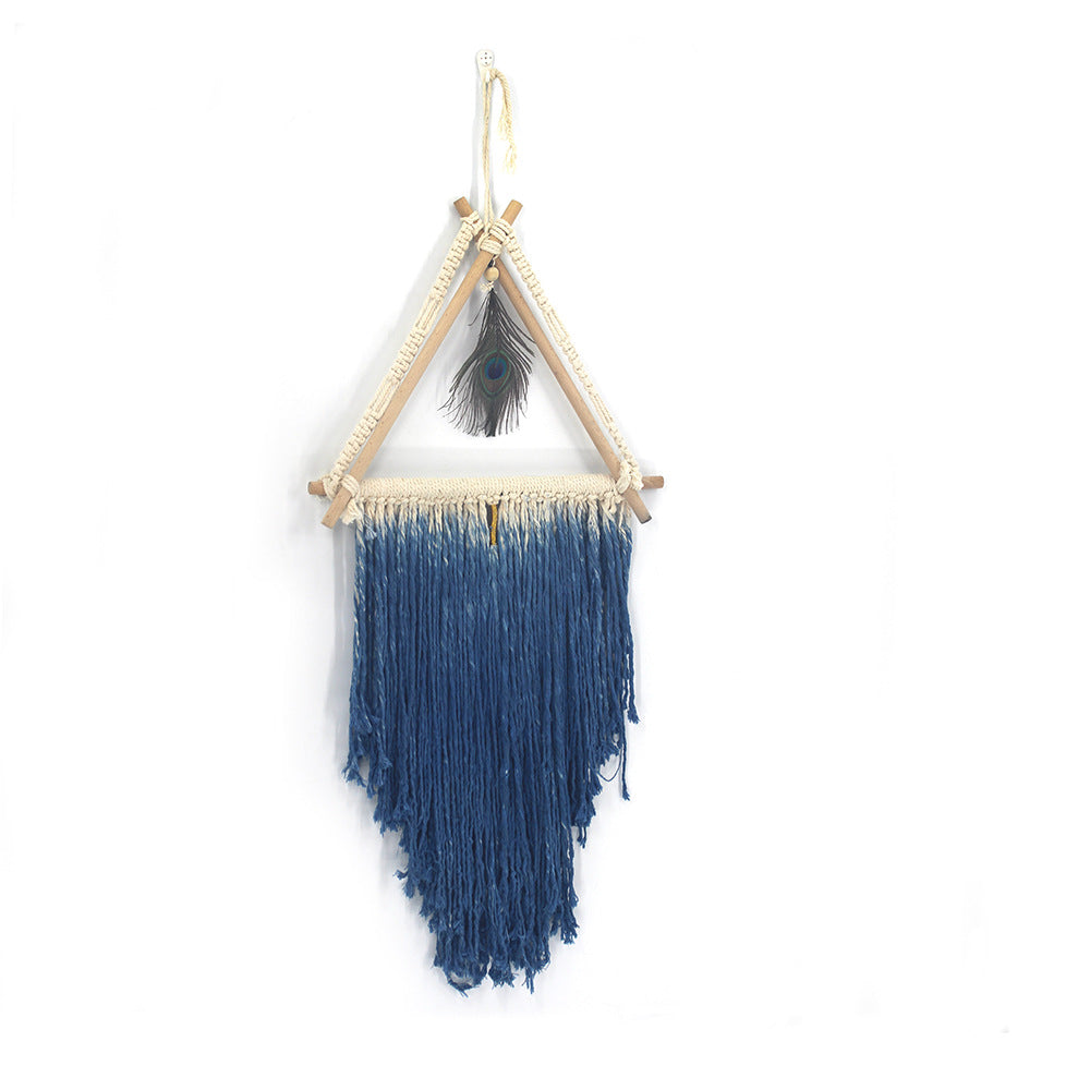 Handmade Macramé Triangle Wall Hanging – Large Boho Tapestry (45×110 cm)