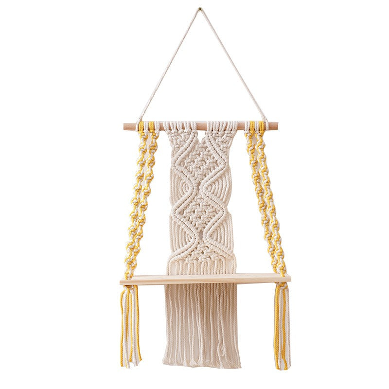 Macramé Wall Shelf – Handmade Cotton Boho Hanging Storage (2 Variants)