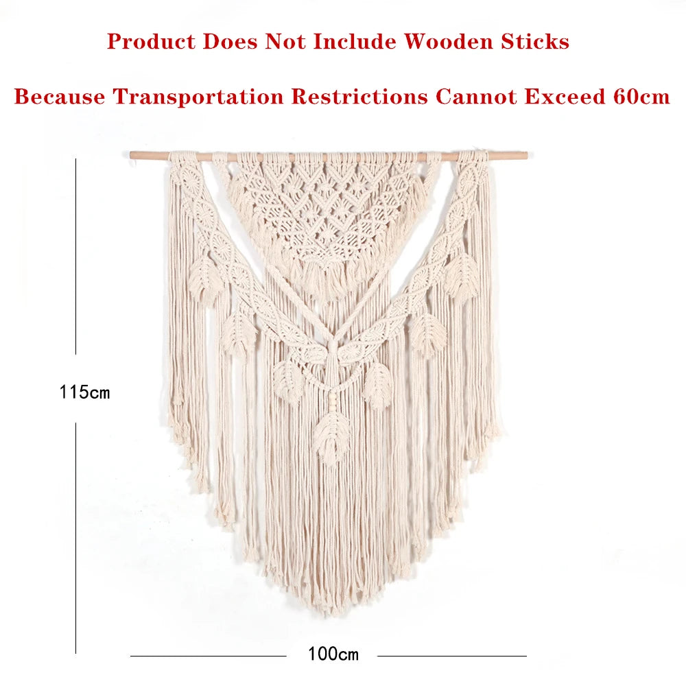 Extra Large Macramé Wall Hanging – Boho Woven Tapestry for Living Room & Bedroom Wall Décor