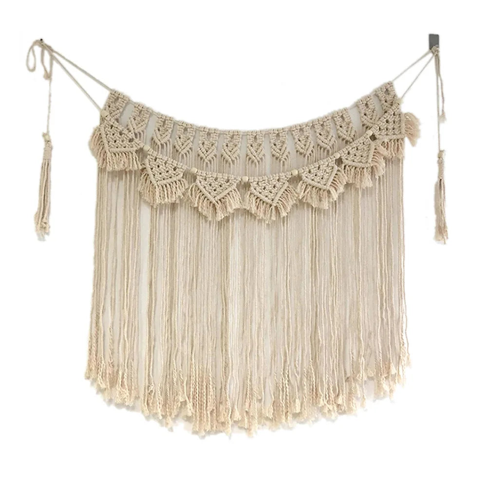 Macramé Wall Hanging Tapestry – Handmade Boho Woven Wall Art | Large 100×107 cm Cotton Wall Decor for Living Room & Bedroom