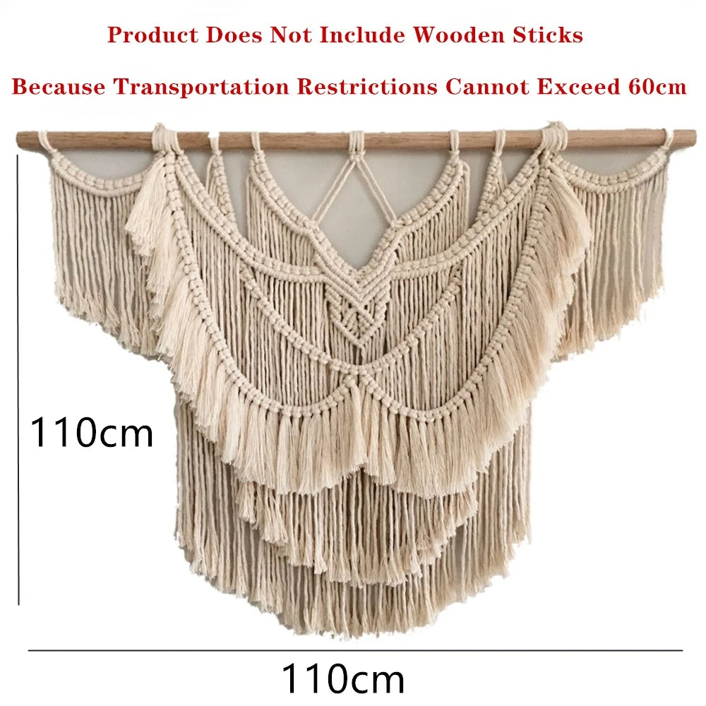 Large & Small Macramé Wall Hanging – Boho Woven Tapestry for Living Room & Bedroom Wall Decor