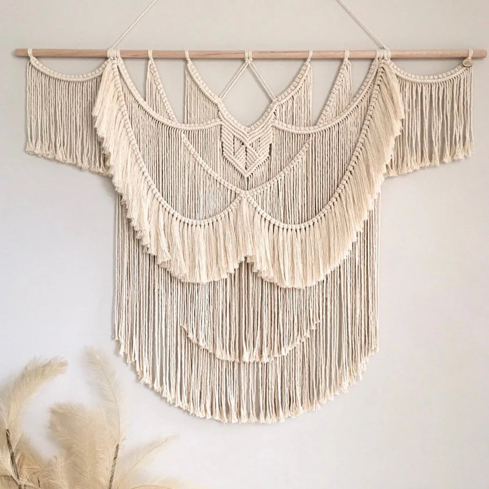 Large & Small Macramé Wall Hanging – Boho Woven Tapestry for Living Room & Bedroom Wall Decor