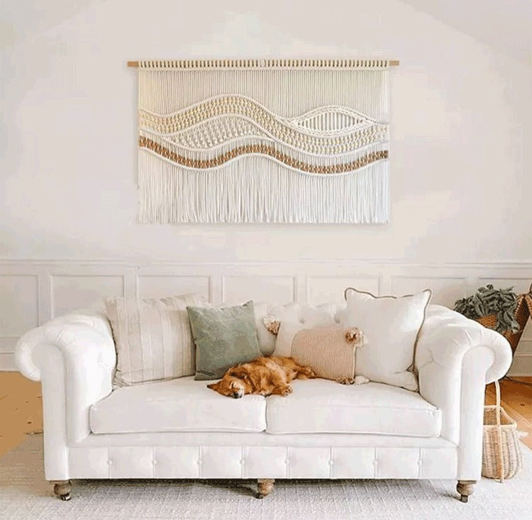 Handmade macramé wall hanging - Large Boho wall art - 110x80cmm - Woven tapestry decor