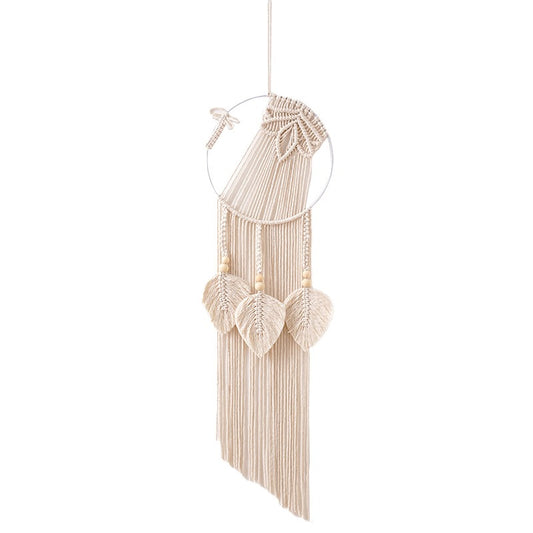 Macramé Wall Hanging – Handmade Cotton Leaf Boho Tapestry (25 × 75 cm)