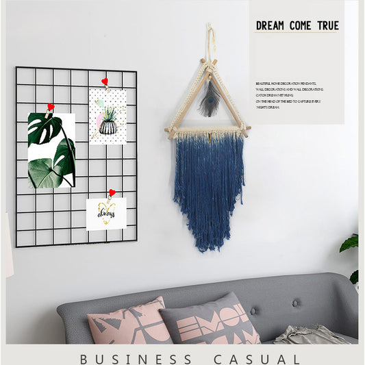 Handmade Macramé Triangle Wall Hanging – Large Boho Tapestry (45×110 cm)