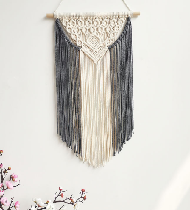 Boho Nordic macramé wall hanging dreamcatcher 35x60cm handmade tapestry

