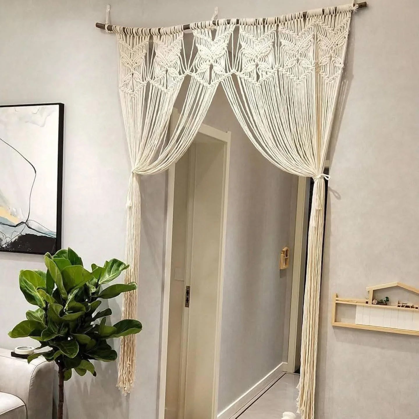 Bohemian Macramé Curtain – 90 x 180 cm