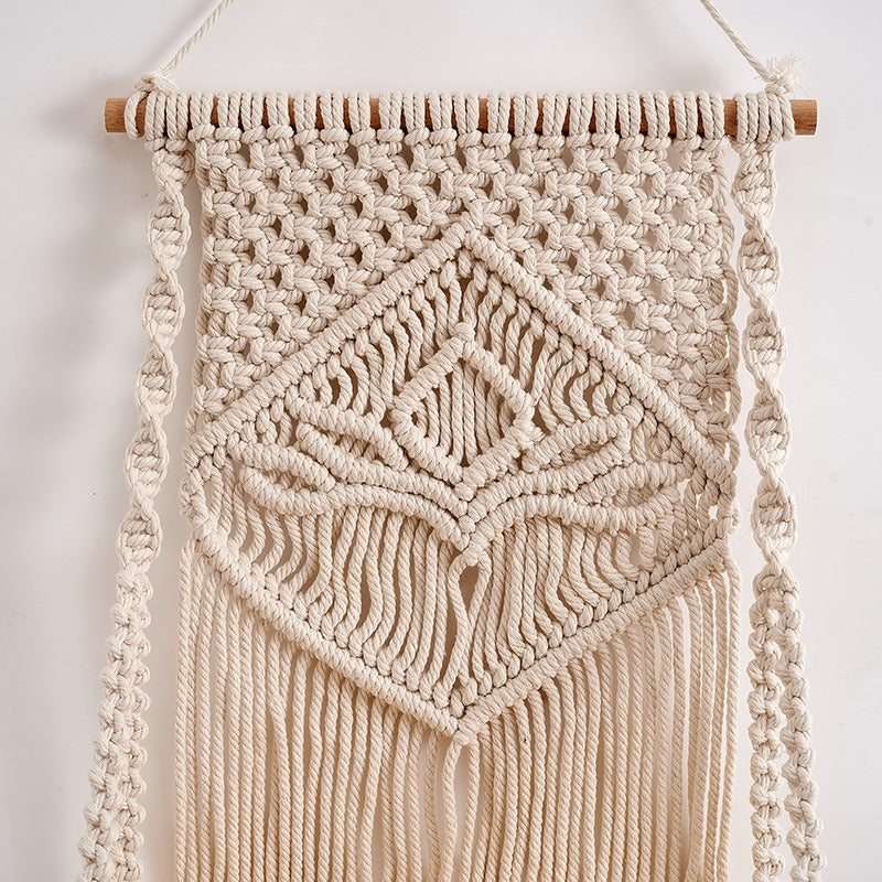 Handmade Nordic Boho Macramé Wall Shelf – 32×50 cm