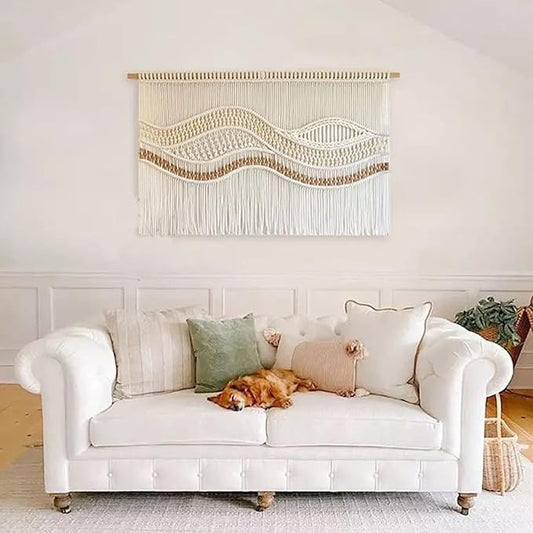 Handmade macramé wall hanging - Large Boho wall art - 110x80cmm - Woven tapestry decor