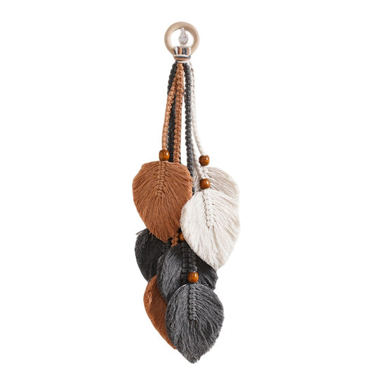 Bohemian Macramé Leaf Wall Hanging – Handwoven Cotton Rope Tapestry for Living Room, Bedroom & Home Decoration