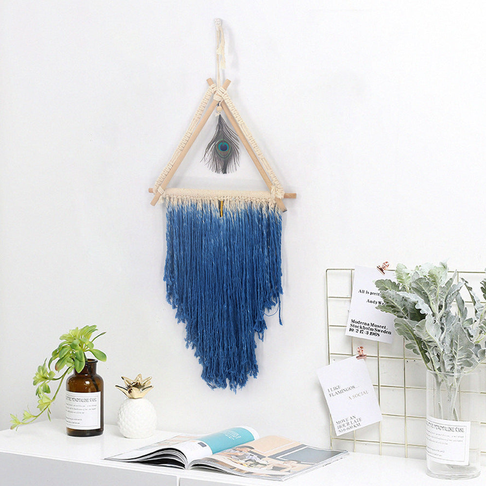 Handmade Macramé Triangle Wall Hanging – Large Boho Tapestry (45×110 cm)