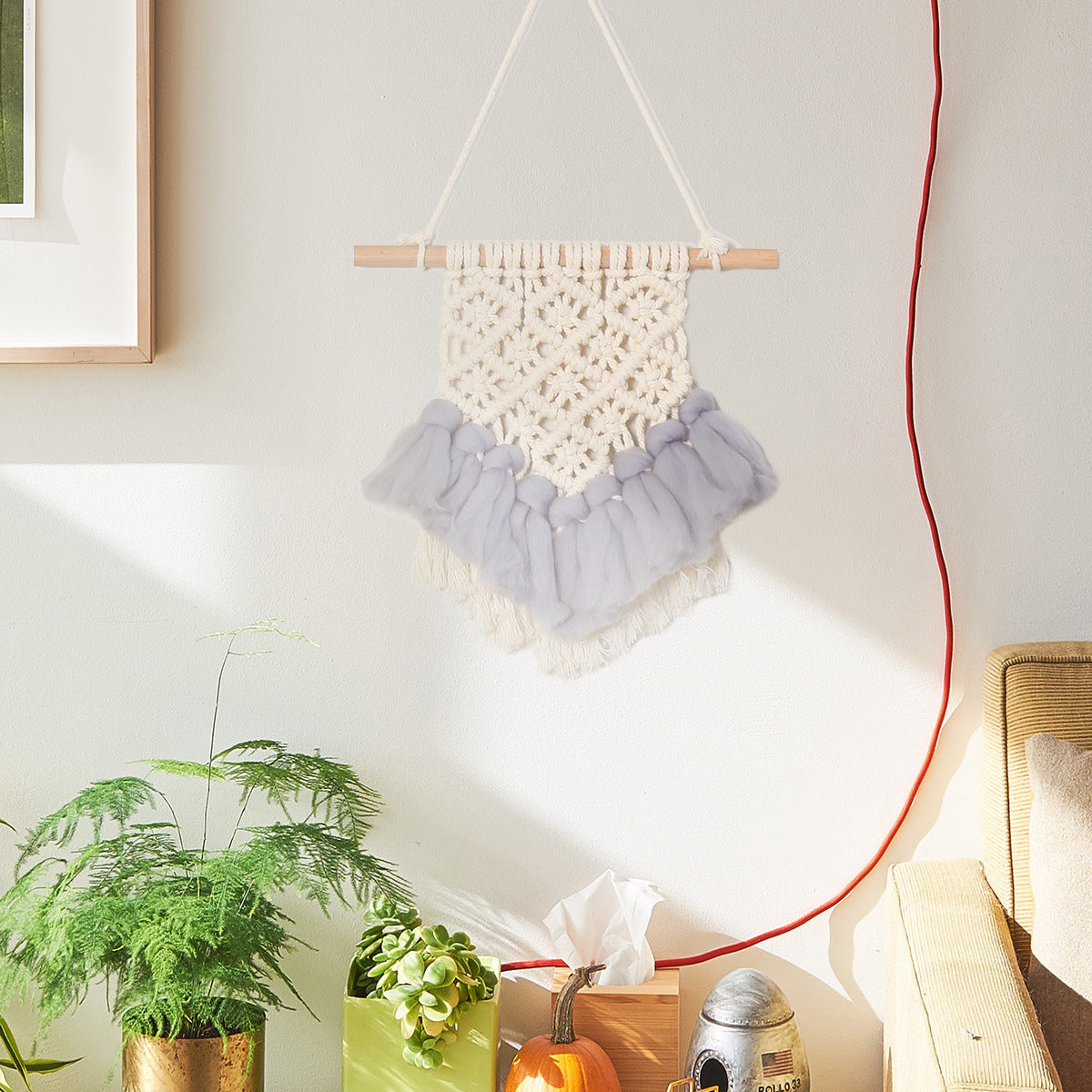 Handmade Boho Macramé Wall Hanging – Nordic Style Tapestry 20x30cm