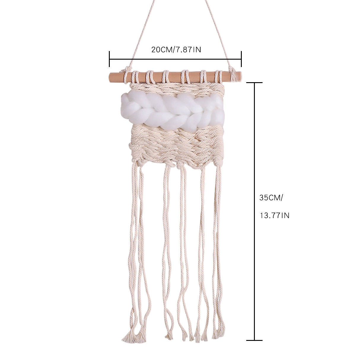 Handmade Small Macramé Wall Hanging – Boho Woven Tapestry (20×35 cm)