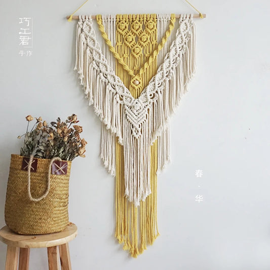 Large Nordic macramé wall hanging 50x95cm handmade boho tapestry
