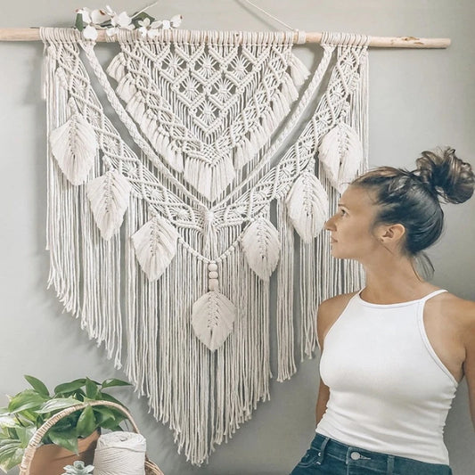 Extra Large Macramé Wall Hanging – Boho Woven Tapestry for Living Room & Bedroom Wall Décor