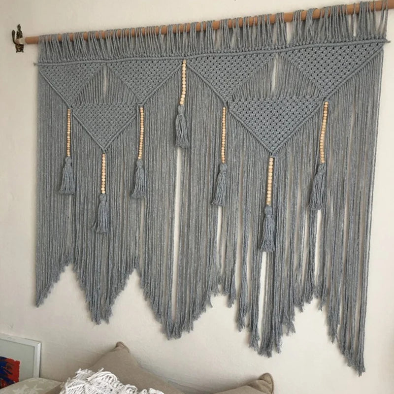 Large boho macramé wall hanging 100x120cm cotton woven tapestry
