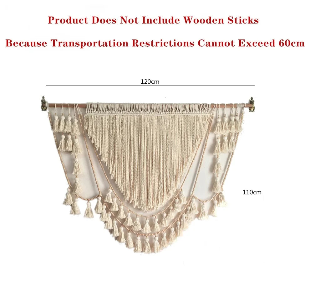 Boho macramé wall hanging 120x110cm Nordic handmade large tapestry
