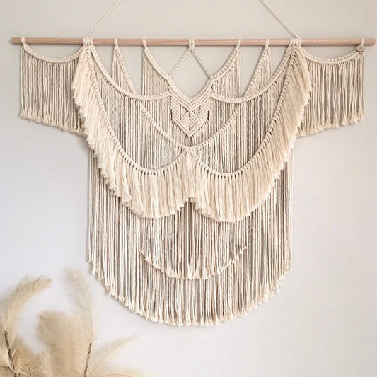 Large & Small Macramé Wall Hanging – Boho Woven Tapestry for Living Room & Bedroom Wall Decor