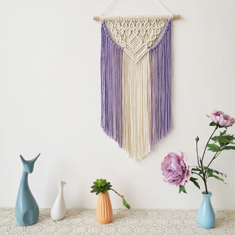 Handmade macramé dreamcatcher wall hanging 35x60cm boho tapestry

