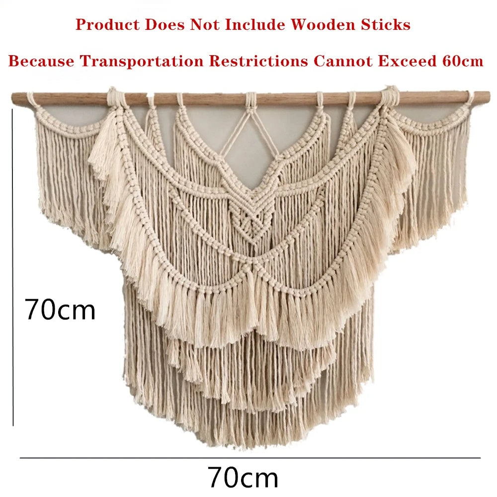 Large & Small Macramé Wall Hanging – Boho Woven Tapestry for Living Room & Bedroom Wall Decor