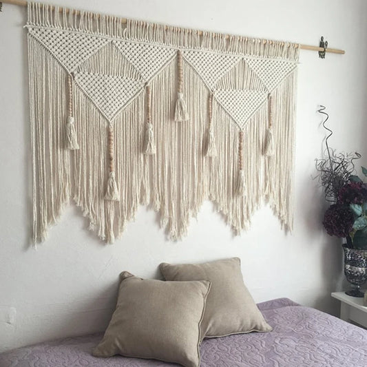 Handmade macramé wall hanging 100x120cm large boho tapestry cotton

