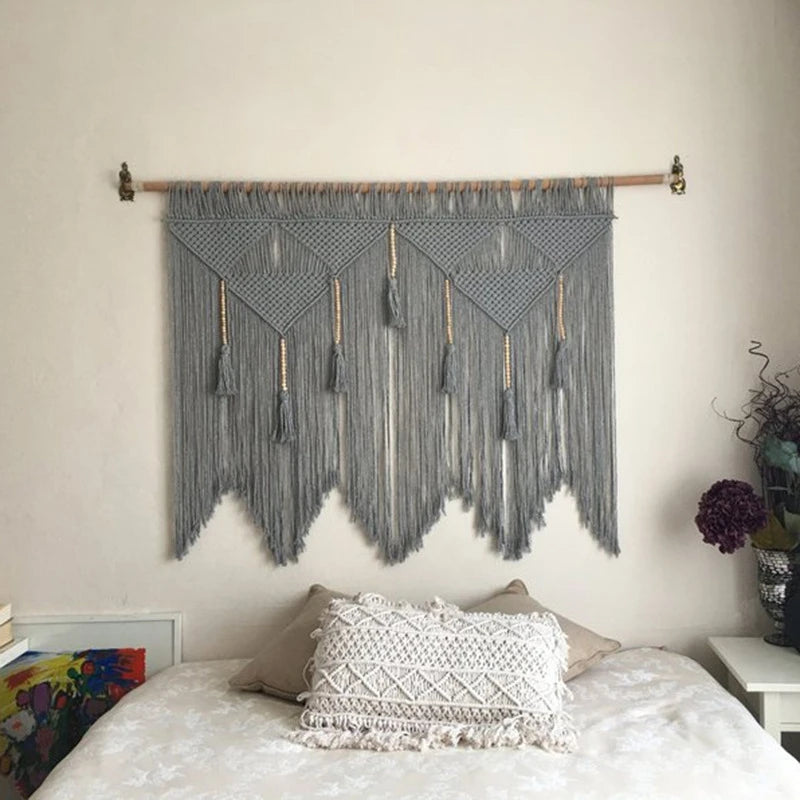 Boho macramé wall hanging 100x120cm large handmade cotton woven
